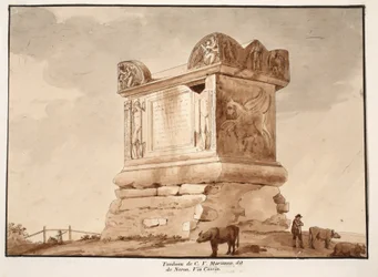 Le tombeau de C.V. Marianus, également connu sous le nom de tombeau de Néron. Via Cassia, 1833